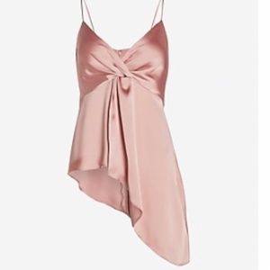 Express Satin Twist Front Asymmetrical Cami
